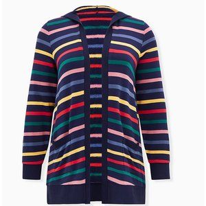 Her Universe Doctor Who Rainbow Stripe Hooded Cardigan, Size 0 Torrid NWT
